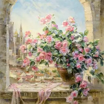 HUACAN DIY счастливый милый цветок комплект алмазной живописи квадратная дрель живопись горный хрусталь 20*30 cm