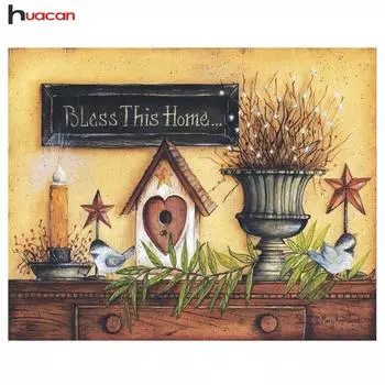 HUACAN Мозаика Алмазная вышивка Цветок Полный квадратный дрель Смола 5D DIY Алмазная картина Мультфильм 20*30 cm