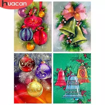 HUACAN Новое поступление Алмазная вышивка Рождественская алмазная живопись комплект колокольчиков мультяшная мозаика со стразами картина новогодний подарок Full Square 20*30 cm