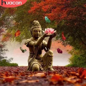 HUACAN полная алмазная мозаика вышивка Будда дзен рукоделие ремесло подарок DIY 5D Религия серия алмазная живопись вышивка крестом Full Square 20*20 cm