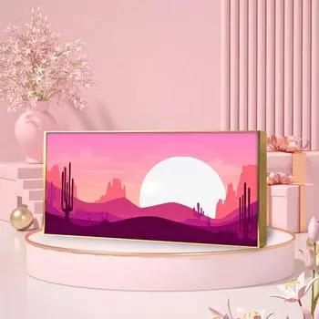 HUACAN Полная Алмазная Вышивка Закат 5d Diy Алмазная Картина Большой Размер Пейзажная Мозаика Розовые Горы Украшение Дома Full Square 20*40 cm