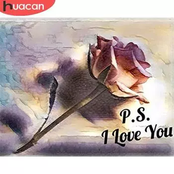 HUACAN полная квадратная алмазная живопись цветок вышивка крестиком рукоделие художественная вышивка роза мозаичный комплект украшение дома Full Square 20*30 cm