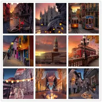 HUACAN полная квадратная дрель 5D DIY алмазная живопись набор для вышивки крестом итальянская уличная вышивка Милу олень декор со стразами 40*50 cm