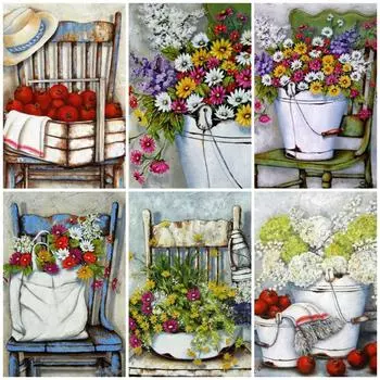 HUACAN Полная площадь Алмазная картина Цветок Алмазная вышивка Горный хрусталь Картина 5D Алмаз 30*40 cm