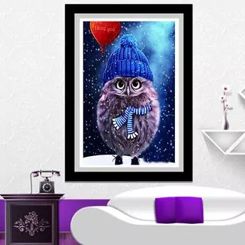 HUACAN вышивка крестиком 5D Алмазная вышивка картина со стразами DIY вышивка крестиком милая сова 30*40 cm