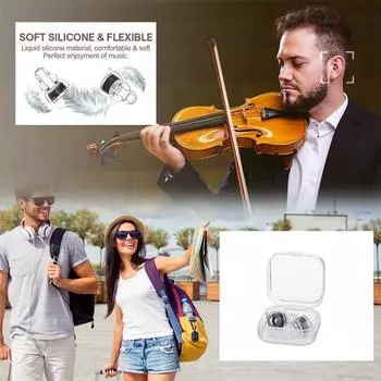 Силиконовые беруши HUAK High Fidelity Concert, беруши для защиты слуха, беруши для снижения шума во время концертов синий