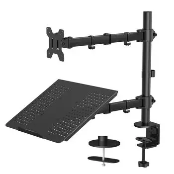 HUANUO Laptop Arm 2in1 Arm Совместимость с дюймами Грузоподъемность 10 кг До дюймов Подставка для ПК Кронштейн VESA100 Регулировка Хранение кабеля Монитор/дисплей HNCM2