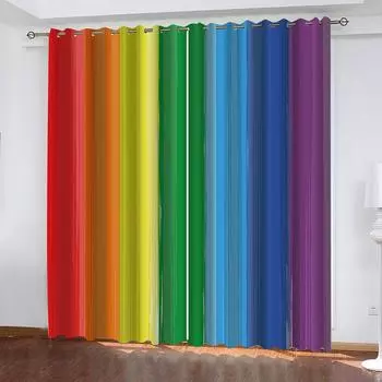 Шторы HUANZHUANG для детской комнаты, разноцветные и великолепные принты, спальный гарнитур, шторы для гостиной, оконные шторы W70xH160cmx2&Grommet Top