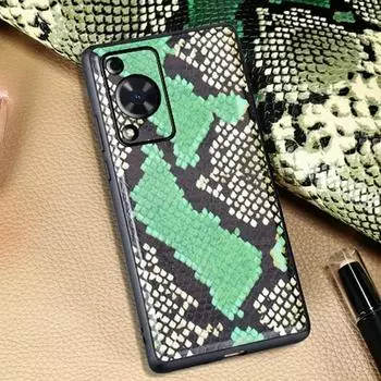 Huawei Enjoy 70 Cowhide Python Skin Pattern Full Package Leather Cover - Protect Your Enjoy 70Pro in Style! Huawei Enjoy 70 Pro зелёный