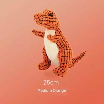 Huayuan Pet Supplies Dog Bite the Toy Dog Sounding Toy Pet Toy Stuffed Dinosaur Dog Toy In Stock Medium (Orange)