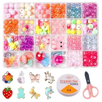 HUAZONTOM бисер ручной работы бусины игрушка для девочек аксессуары набор бисер повязка на голову детские украшения развивающая игрушка хрустальные бусины изготовление игрушек браслет ожерелье