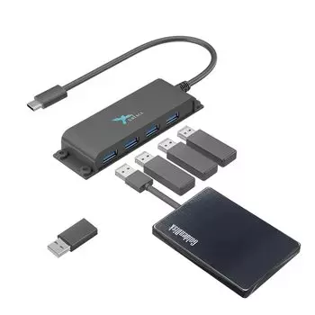 Hub 4 ports IMD-UTC705 Type-C USB3.0 чёрный