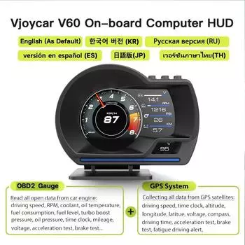 HUD A501 OBD2 Автомобильный проекционный дисплей Smart Car Water&Oil Turbo Сигнализация Автоматическое повышение оборотов двигателя Безопасность Счетчик одометра Дисплей Датчик температуры Di Y3Q8