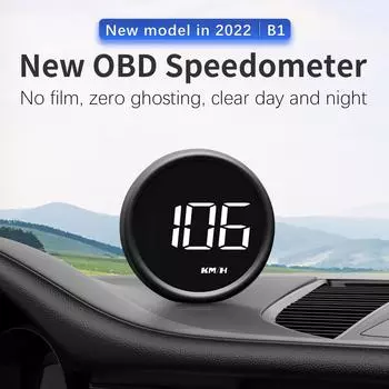 HUD B1 OBD проекционный экран дисплея на лобовом стекле Измеритель скорости Сигнализация превышения скорости Вольтметр Датчик температуры воды Цифровая ЖК-панель