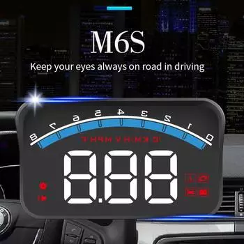 HUD дисплей цифровая охранная сигнализация спидометр автомобильные аксессуары M6S автомобильный проекционный дисплей OBD2 экран лобового стекла проектор автоэлектроника