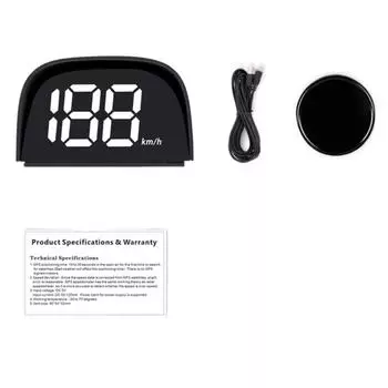 HUD GPS Digital Speedometer Plug&Play Vehicle Speed Meter Speed Meter White - KM/H