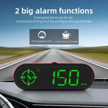 HUD GPS Head Up Display Автомобильный цифровой спидометр Автомобильная электроника Аксессуары Сигнализация превышения скорости Компас Одометр Подходит для всех автомобилей