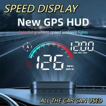 HUD GPS спидометр автомобильный проекционный дисплей скорость об/мин миль/ч проекционный экран приборная панель с одометром сигнализация превышения скорости для всех автомобилей