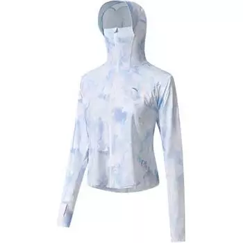 Худи на молнии Anta с градиентом Универсальное Удобное Защита от УФ-лучей Прохладная Защита от солнца Женская верхняя одежда Светло-сумеречно-синий с принтом 162527705-6 XL