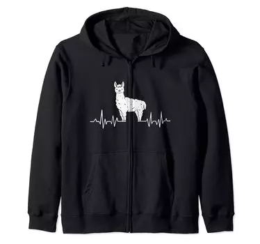 худи на молнии Heartbeat Lama Pako из альпаки чёрный