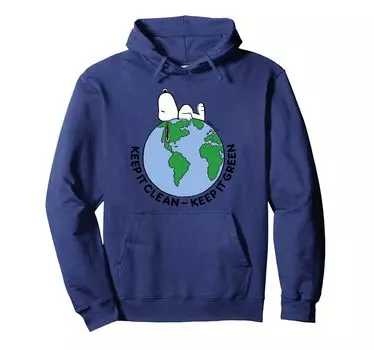 Худи Peanuts Snoopy Keep It Green синий