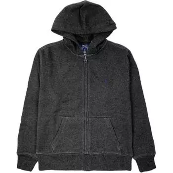 Худи Polo Ralph Lauren с принтом логотипа, однотонная куртка с капюшоном на молнии, детская верхняя одежда, темно-серый 323547626004-HTR XL