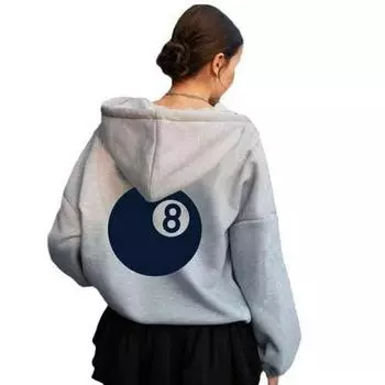 Худи с длинным рукавом и принтом снукера номер 8 Large