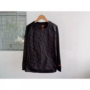 Худи с небольшим дефектом Осень и Зима Японская мода Спортивный и Повседневный Топ с круглым вырезом Пуловер Свободный Удобный С длинным рукавом Базовый Всепогодный Y12 Black EL