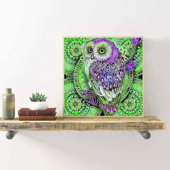 Художественная алмазная живопись сова, потрясающая DIY, прозрачные символы, снятие стресса, 5D DIY, алмазная живопись, украшение коричневый