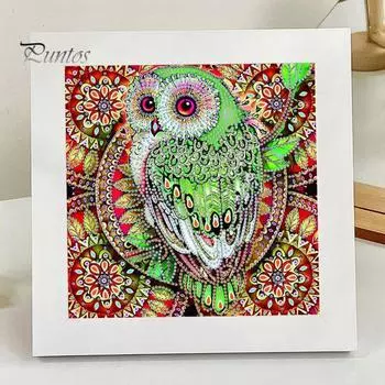 Художественная алмазная живопись сова, потрясающая DIY, прозрачные символы, снятие стресса, 5D DIY, алмазная живопись, украшение коричневый