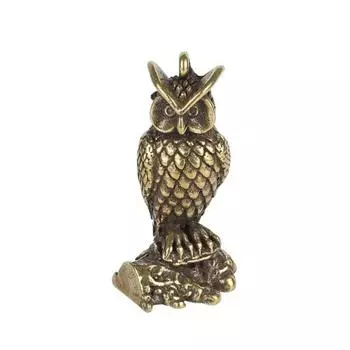 Художественная фигурка совы, пейзаж, стоящая без запаха, медная микро-статуя совы для гостиной