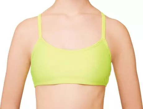 Художественная гимнастика, бюстгальтер-топ с карманами для чашек, ярко-желтый LMY L 7055 [Sasaki]