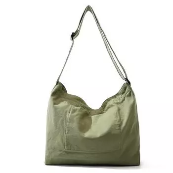 Художественная Холщовая Сумка Большой Вместимости Студенческая Сумка Хобо Сплошной Цвет Повседневная Сумка На Ремне чёрный