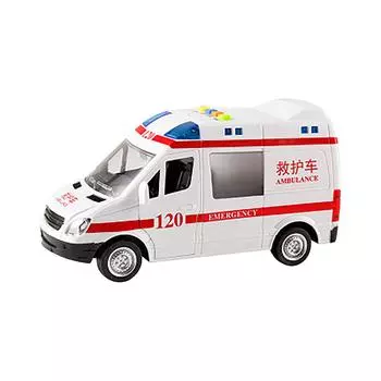 Художественная инерционная звуковая и световая имитация автомобиля скорой помощи музыкальное обучение с функцией открывания дверей детская игрушка One Size
