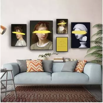 Художественная картина для гостиной, проход, модный домашний декор, абстрактная фигура, Satue, холст, живопись, постеры, принты, креативная стена 21cm30cm NoFrame