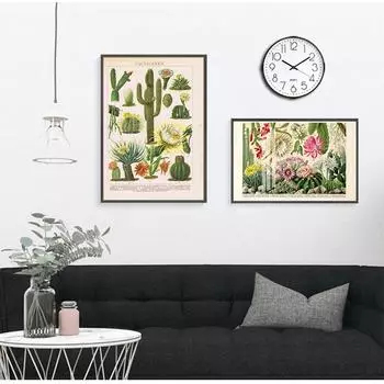 Художественная картина на холсте, образовательные настенные картины, декор, цветы кактуса, пустынные растения, суккуленты, постеры и принты, ботаническая стена без рамки 21*30cm