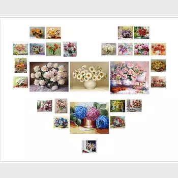 Художественная картина с цветком Unframd, картина маслом ручной работы, сделай сам, цифровые наборы, холст, рисунок, домашний декор, подарок 1 PC светло-синий