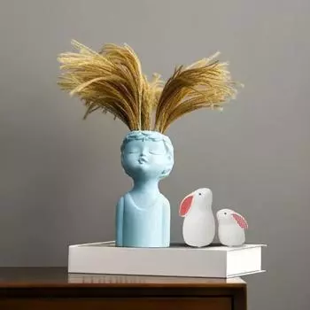 Художественная керамическая ваза Yousheng в форме мальчика и девочки, ваза для цветов в скандинавском стиле в стиле бохо для домашнего декора, свадьбы, гостиной, спальни, стола, центрального украшения