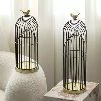 Художественная металлическая клетка для птиц Мягкое украшение в скандинавском стиле Светлая роскошь Творческая современная личность Дизайнерское украшение для гостиной дома