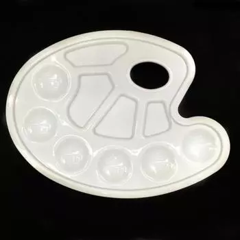 Художественная палитра гуаши Овальная палитра Пластиковая палитра для детского рисунка Палитра для рисования от руки Палитра для ног Товары для граффити своими руками белый