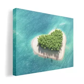 Художественная панель, картина, украшение, igsticker 594 мм x 841 мм, A1, фото, настенная деревянная рамка, стильный интерьер 014659, фото, сердце, море