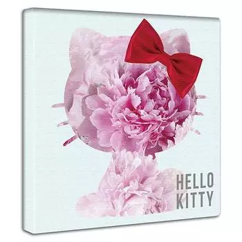 Художественная панель Lib Hello Kitty Cat 30 см x 30 см Сделано в Японии Постер Стильный интерьер Преображение гостиной Интерьер Персонаж Модный цветочный тканевый панно