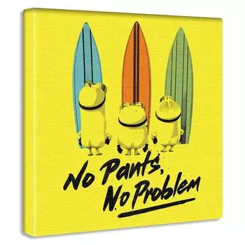 Художественная панель Minion Surf 30 см x 30 см Сделано в Японии Постер Стильный интерьерный макияж Гостиная Интерьер Желтое море Персонаж Ткань Панель min-0004-yel