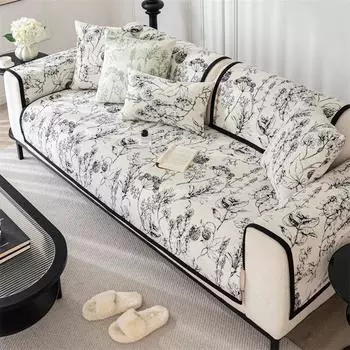 Художественная подушка для дивана Four Seasons, универсальная легкая роскошная подушка из синели, нескользящая ткань для чехла на диван 70*70cm