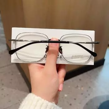 Художественная ретро большая оправа из титана, оправа для очков, простой стиль, большое лицо, может быть оснащена оправой для очков с градусами