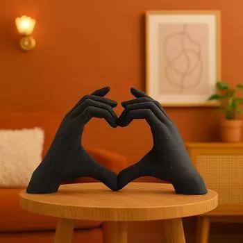 Художественная скульптура «Руки, выражающие любовь» | Искреннее выражение связи | Добавляет тепла любому интерьеру – 1 шт. в упаковке, черная