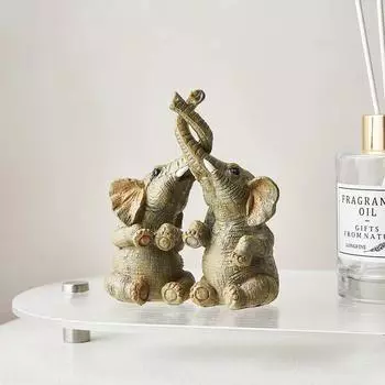 Художественная скульптура слона из смолы, украшения, животные, поделки, современный стиль, аксессуары для домашнего стола, декор для тумбы под телевизор, свадебный подарок