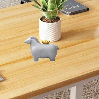 Художественная статуэтка лошади из смолы серый