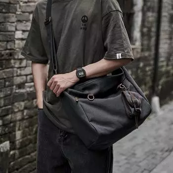 Художественная сумка через плечо, мужская холщовая сумка на одно плечо, универсальная сумка через плечо, модная и простая маленькая сумка