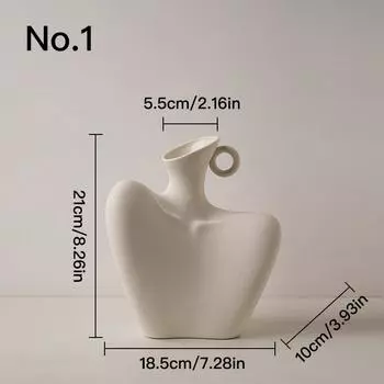 Художественная ваза для тела, керамическая гидропонная ваза, цветочная композиция, домашний декор, настольные украшения No.1